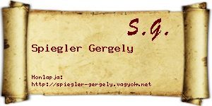 Spiegler Gergely névjegykártya